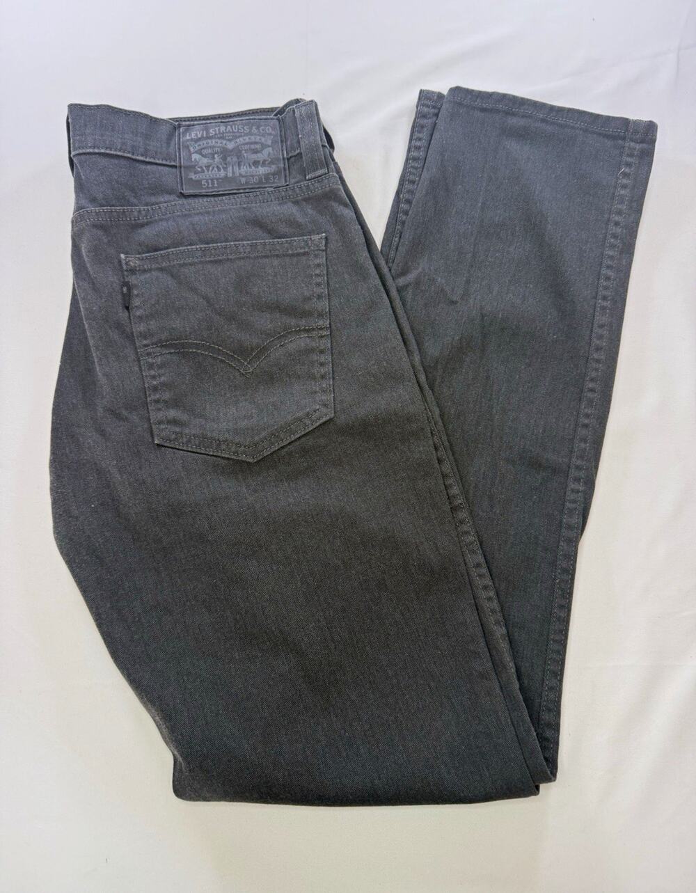 30X32 Levi's Men's Black Dark Wash Slim Fit Denim Jeans Zip Button 5-Pocket